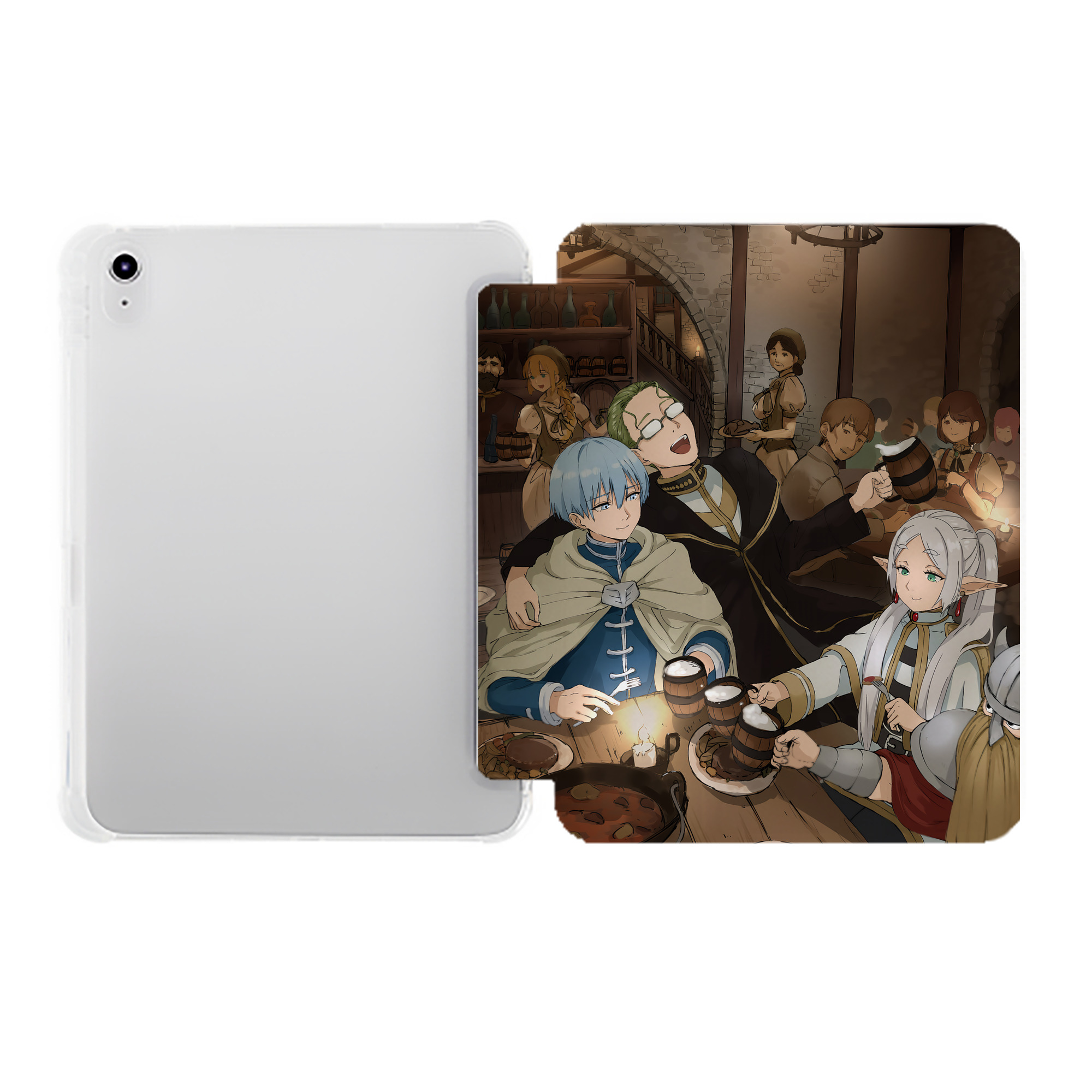 （画像用） 葬送のフリーレン Frieren IPad ケース ペン収納付き 三つ折りスタンド PUレザー×シリコン 対応機種9.5/10.5/10.9インチ